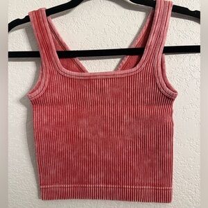 Zenana Reversible Ribbed Brami Tank Pink S/M